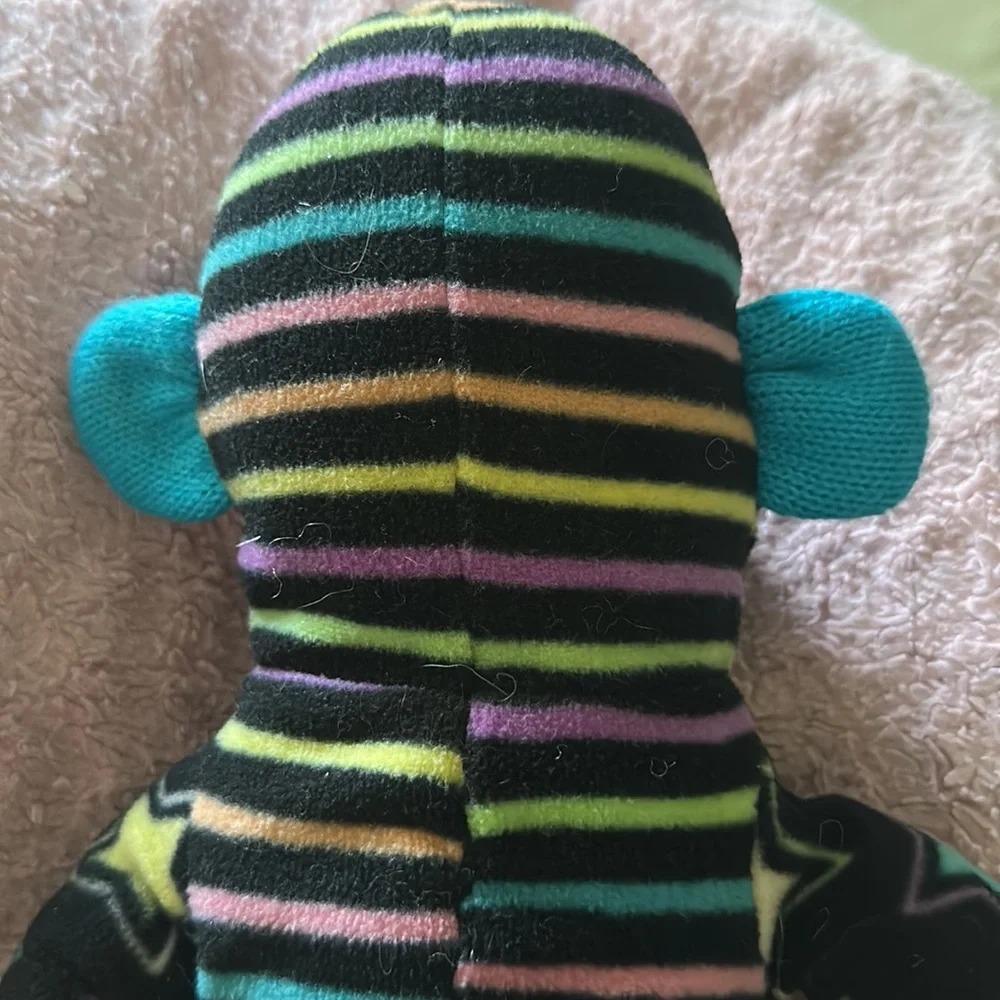 Sock monkey Justice Just for Girls early yo mid 2000’s black purple blue fleece - Picture 7 of 13
